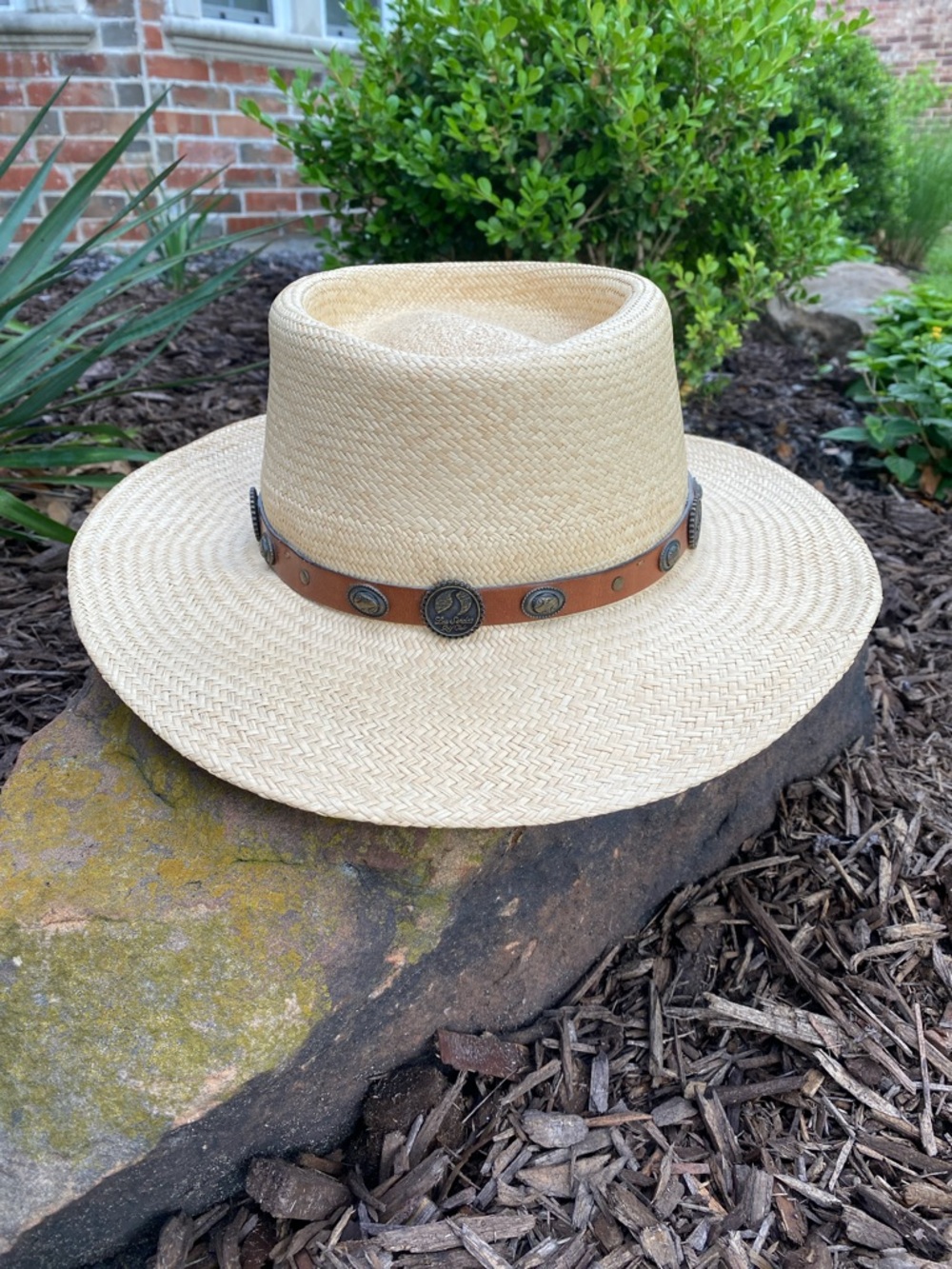 TEXACE Straw Panama Hat with Decorative Leather Band Las Sendas Golf Club